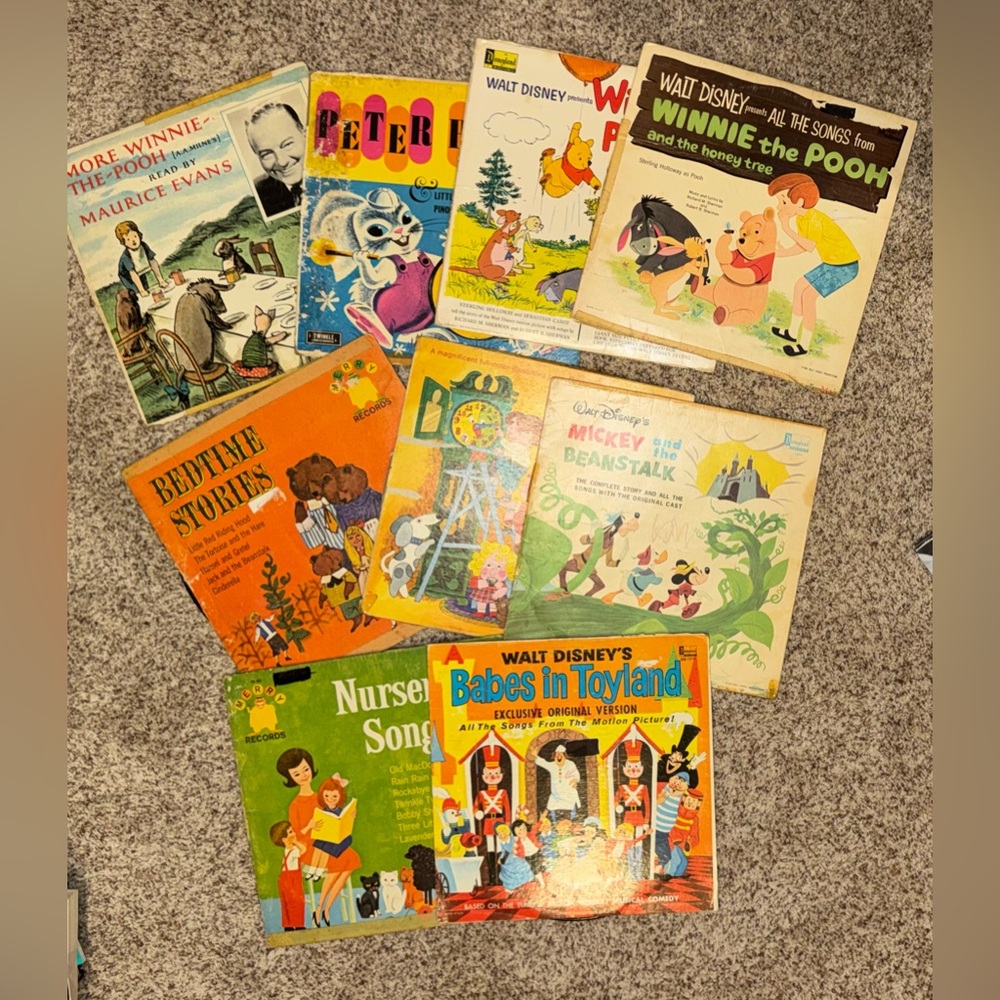 Vintage Vinyl Disney Kids Records – Winnie the Pooh, Mickey, Storybooks